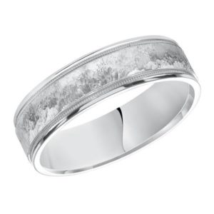 Frederick Goldman 14ktw 6mm Tumbled Rock Finish Gent's Ring