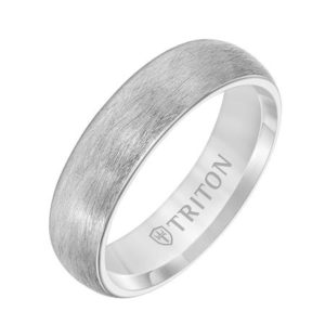 6mm White Tungsten Crystalline Finish Gents Band