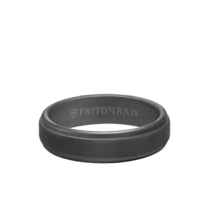 6mm RAW Black Tungsten Step Edge Gents Band