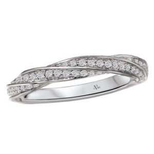 Matching Diamond Wedding Band in 14kt White Gold with a Braided Band. (D 1/3 carat total weight)