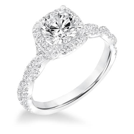 Frederick Goldman Halo Engagement Ring with Double Twist (center stone not included)