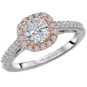 Romance Two Tone Semi-Mount Diamond Ring