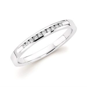 Ostbye 1/10 Ctw. Channel Set 10 Stone Diamond Anniversary Band. Available in White Gold and Yellow Gold