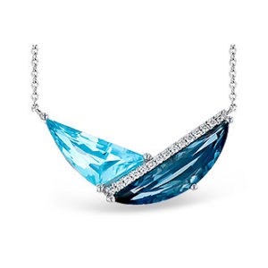Allison Kaufman two tone blue necklace