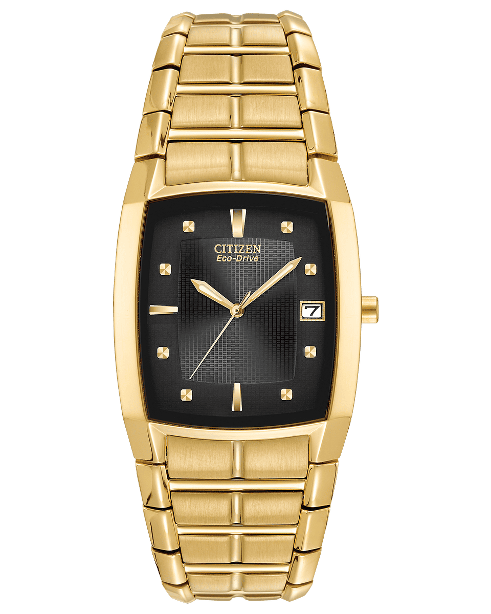 Citizen Chandler - Men's Eco-Drive Gold Tone Rectangular Faced Date Watch -  Taylor Made Jewelry