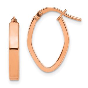 Leslie's 14k Rose Gold 3mm Polished Oval Hoop Earrings