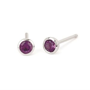 Ostbye 3.5 Mm Created Sapphire Bezel Stud Earrings Created Sapphire Earrings