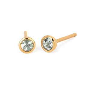 Ostbye 3.5 Mm Aquamarine Bezel Stud Earrings Aquamarine Earrings