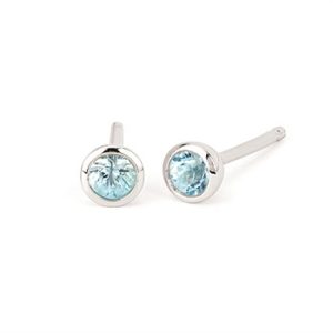 Ostbye 3.5 Mm Blue Topaz Bezel Stud Earrings Blue Topaz Earrings