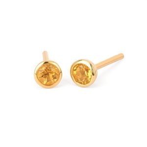 Ostbye 3.5 Mm Citrine Bezel Stud Earrings Citrine Earrings