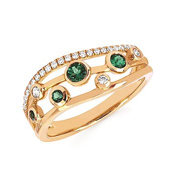 Ostbye 1/2 Tgw. Emerald And Diamond Fashion Ring In 14K Gold (Includes 1/6 Ctw. Diamonds)