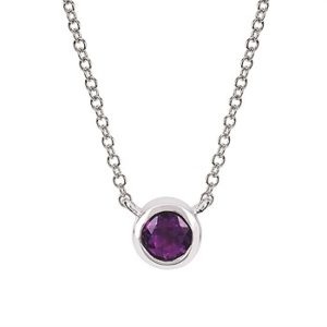 Ostbye 3.7Mm Amethyst Bezel Pendant With 18" Chain