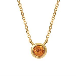 Ostbye 3.7Mm Citrine Bezel Pendant With 18" Chain