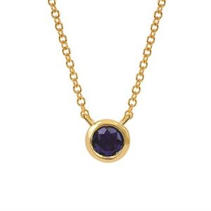 Ostbye 3.7Mm Created Sapphire Bezel Pendant With 18" Chain