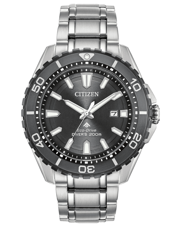 Men's Citizen Pro-Master Diver Watch 200m Stainless Steel Bracelet with Gray Dial and Date