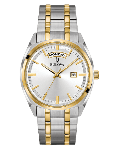 Bulova Surveyor Men's Gold Silver Dial Stainless Steel Watch