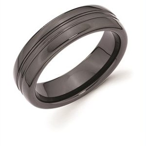 Ostbye Men's Ceramic Band With Double Channel Accent