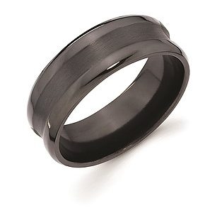 Ostbye 8mm Gents Ceramic Band with Center Channel Accent