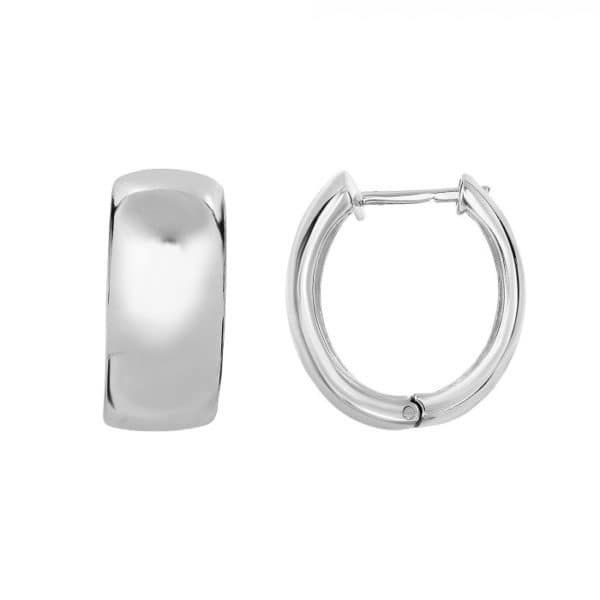 Sterling Silver 18x10mm Polished Huggie Earring