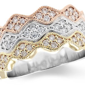 Allison Kaufman 14kt Tri-Color .70ctw Diamond Fashion Ring