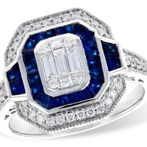 Allison-Kaufman 14ktw 1ctw Blue Sapphire .40ctw in Diamonds Cocktail Ring