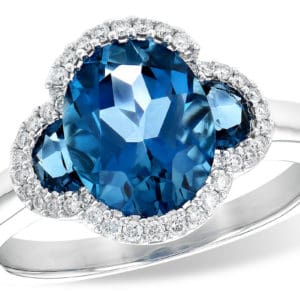Allison-Kaufman 14ktw 3.04 London Blue Topaz with .16ctw of Diamonds Set Shared Prong