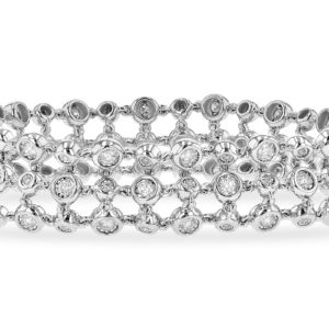 Allison Kaufman 2ctw Triple Strand 14kt White Bezel Set Diamond Tennis Bracelet