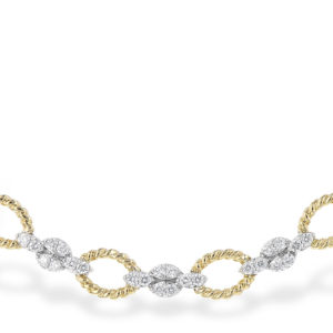 Allison Kaufman .25ctw 14ktt Open Bar Necklace with Roping Detail