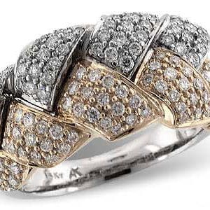 Allison Kaufman 14ktt .98ctw Braided Style Diamond Fashion Ring