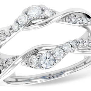 Allison-Kaufman .48ctw Twisted Insert with Diamonds and High Polish 14k White Gold