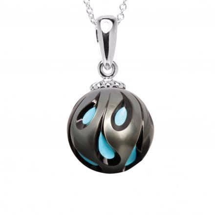 Galatea necklace with glowing blue center