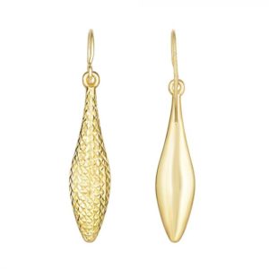 10K Yellow Gold Polished Graduated Oval Light Weight Hoop